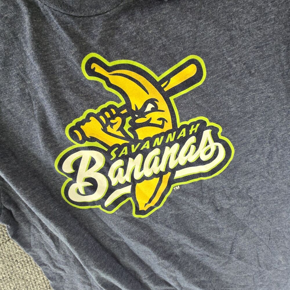 Savannah Bananas Graphic T Shirt Mens XL Blue Baseball Fan Crew Neck Y2K 50/50